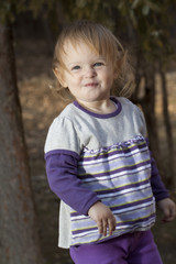 Baby girl in a park