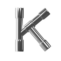 3d Silver Pipe Letter K