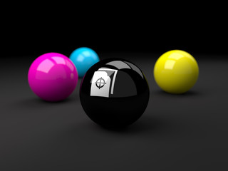 Couleurs primaires boules feuille croix de coupe