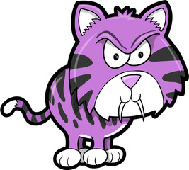 Tough Mean Tiger Animal Vector Illustration Art