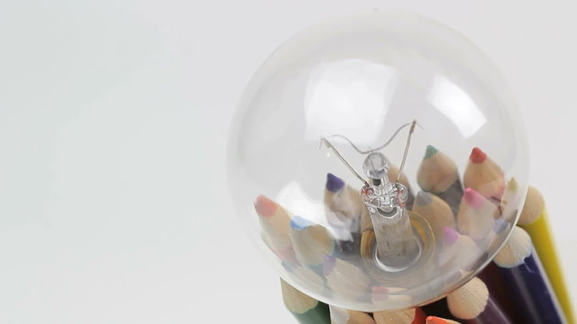 Colored Pencil and light bulb