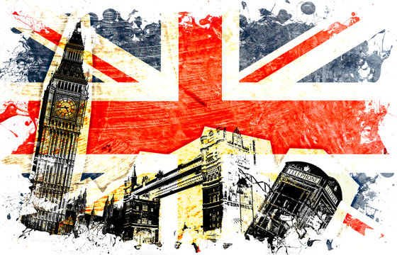 Fototapeta drapeau anglais decoupe