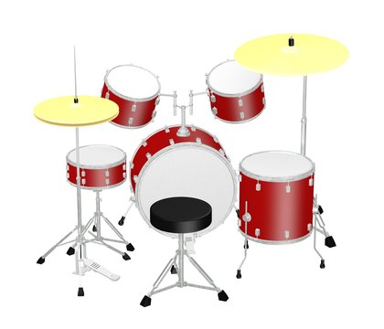 3d render of drum set