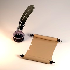 3d render of writing tools