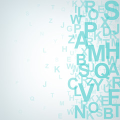 Blue abstract letters