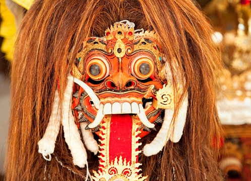 Barong dance mask of lion,  Bali, Indonesia