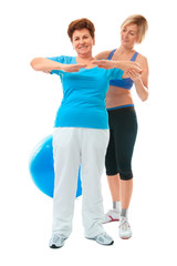 Senior woman doing fitness exercise