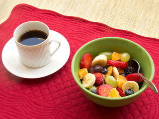 Fruit Bowl with Coffee