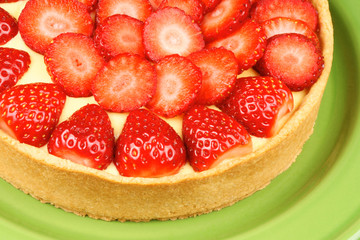 Strawberry and custard tart
