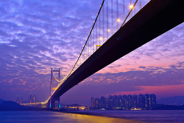 Tsing Ma Bridge at night