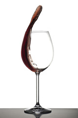Splashing glass of wine