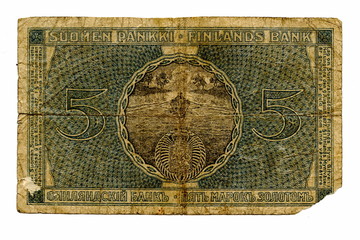 5 Finnish markka banknote (Grand Duchy of Finland)