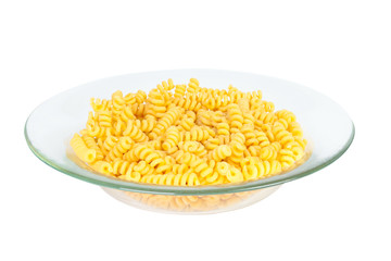 Macaroni in a transparent plate