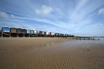 Beach Huts, Frinton, Essex, England