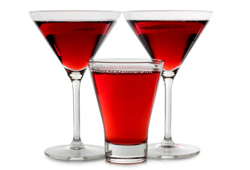 Two red wine of glasses
