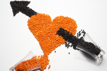 Seeds heart and arrow