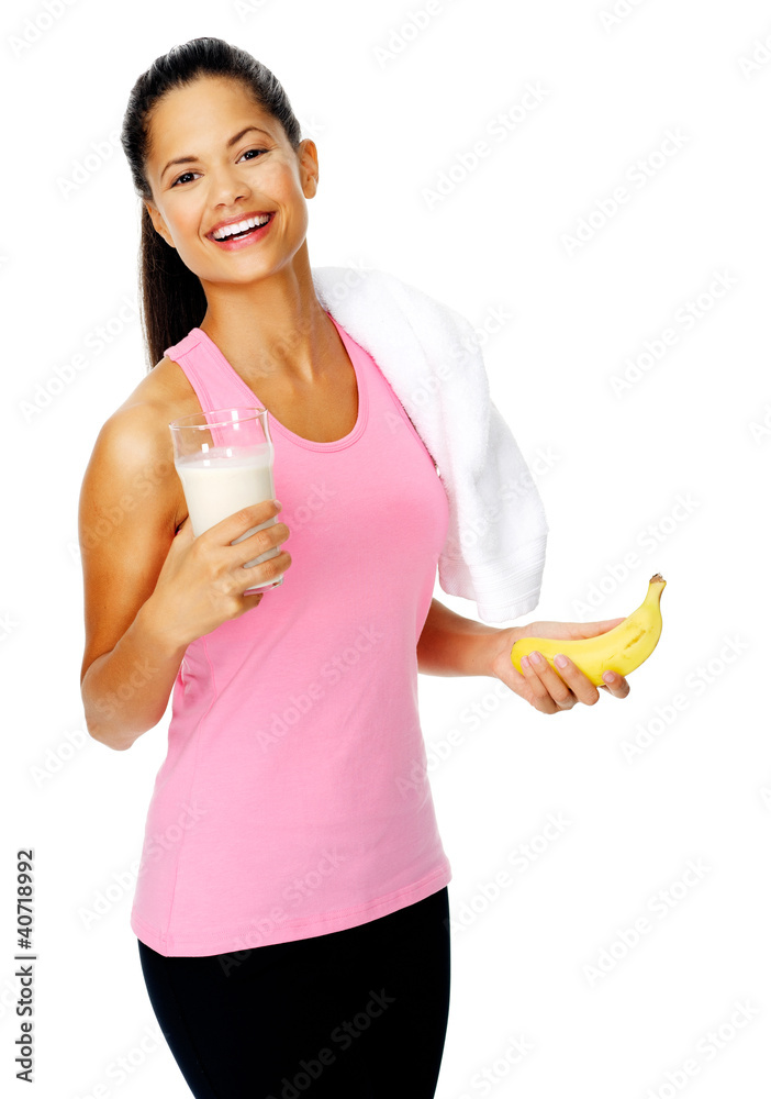 Sticker banana shake woman