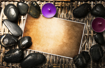 Vintage card on rustic background