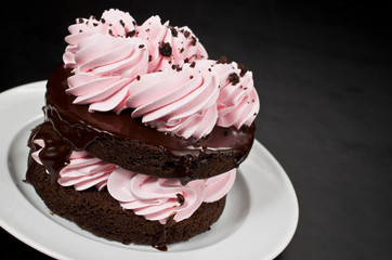 Strawberry Frosted Chocolate Torte Cake