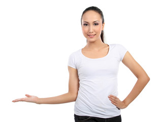 casual woman presenting