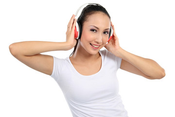 Naklejka premium Listening to the music