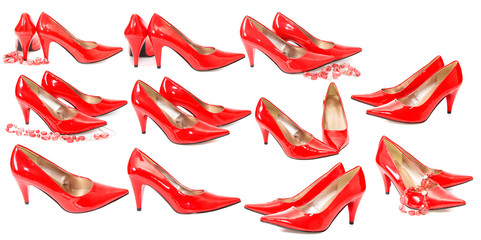 set red shoes, isolated.
