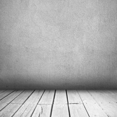 Concrete wall and wooden planks