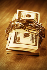 Bundle of dollars banknotes