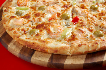 Pizza  with salmon