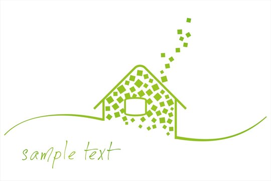 Home, Green Eco friendly business logo design