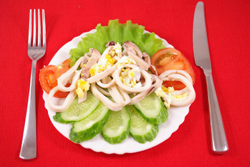 Squid salad with egg