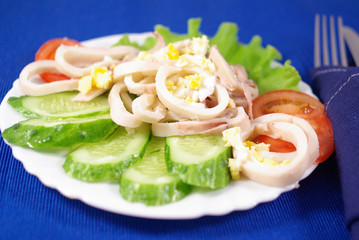 Squid salad with egg