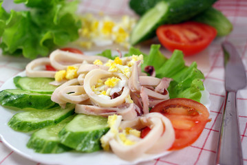 Squid salad with egg
