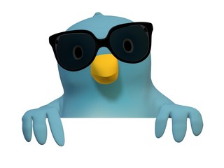 Bluebert  with sunglasses with an area to fill in your text