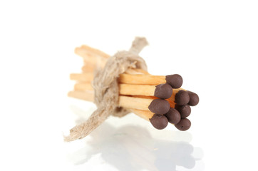 pile of matches isolated on white