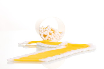 Cotton ear sticks isolated on white