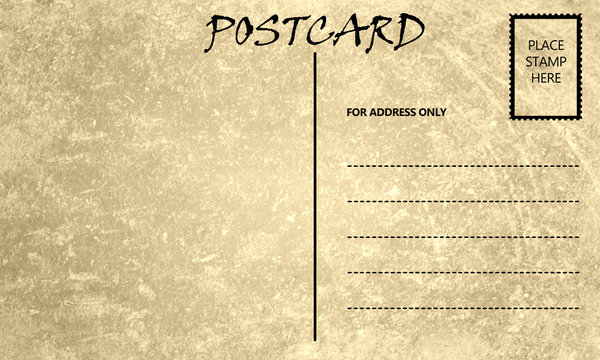 Vintage Empty Blank Postcard Template