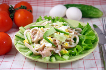 Squid salad with egg