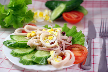 Squid salad with egg