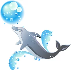 Kussenhoes Dolfijn en blauwe golven © Marisha