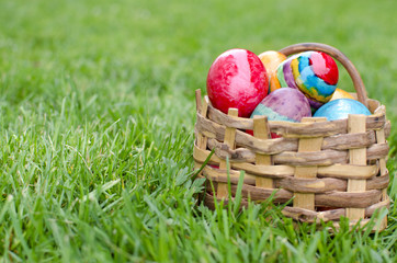 Easter basket with eggs