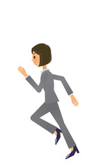 ビジネスウーマン 2 走る イラスト