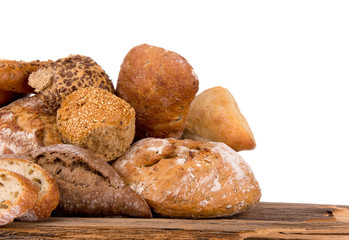 assortment of baked bread