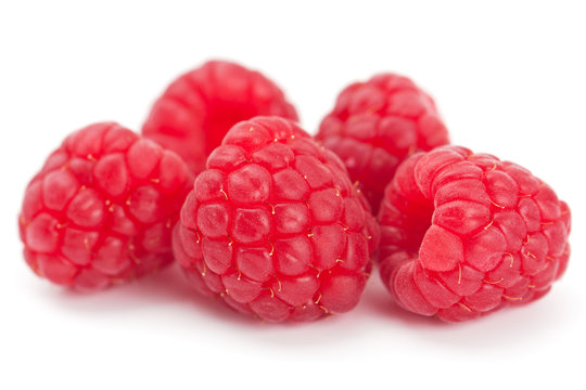 Ripe juicy fresh raspberries