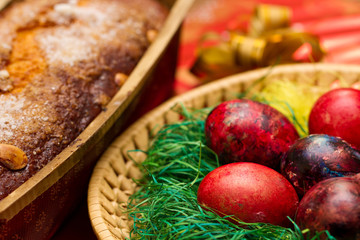 Easter eggs with cake