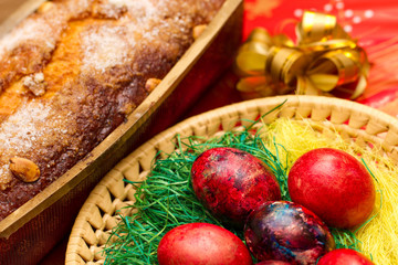 Easter eggs with cake