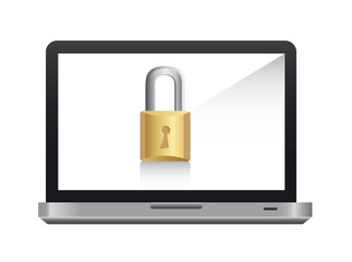 laptop with pad lock