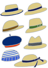 春の帽子と夏の帽子