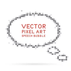 Deurstickers Pixel Pixel Art tekstballon