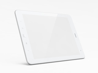 Beautiful white tablet pc on white background